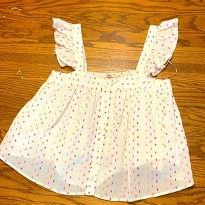 Francesca’s Neon Summer Ruffle Blouse